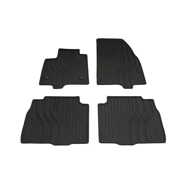 First- and Second-Row Premium All-Weather Floor Mats in Jet Black with Bowtie Logo