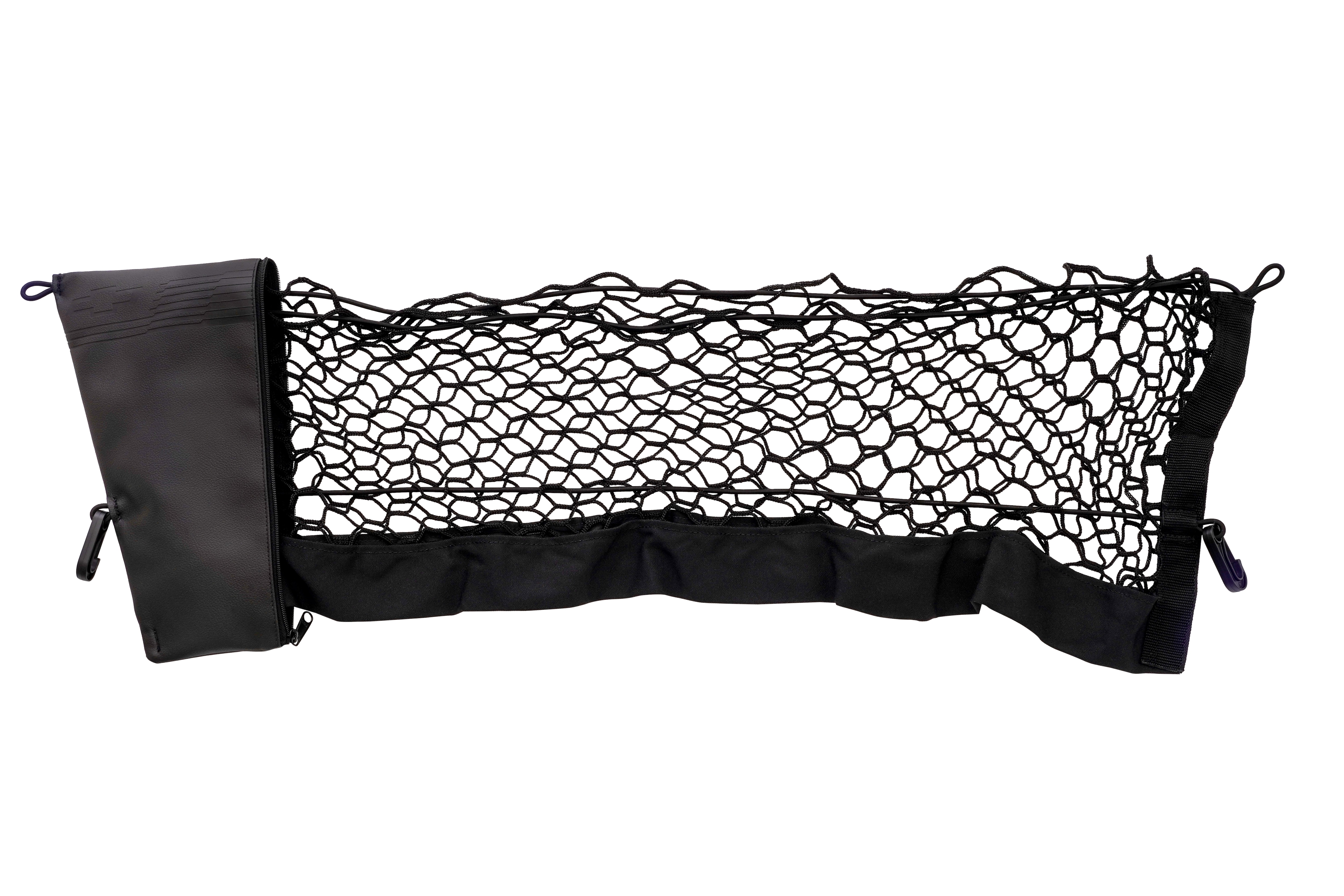 Vertical Cargo Net with Storage Bag featuring Bowtie Logo