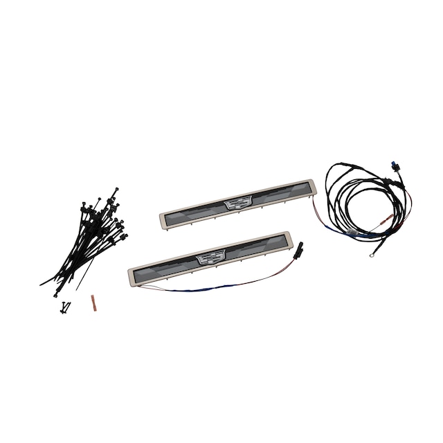 Illuminated Dynamic Front Door and Non-Illuminated Rear Door Sill Plates in Stainless Steel with ESCALADE IQ Script