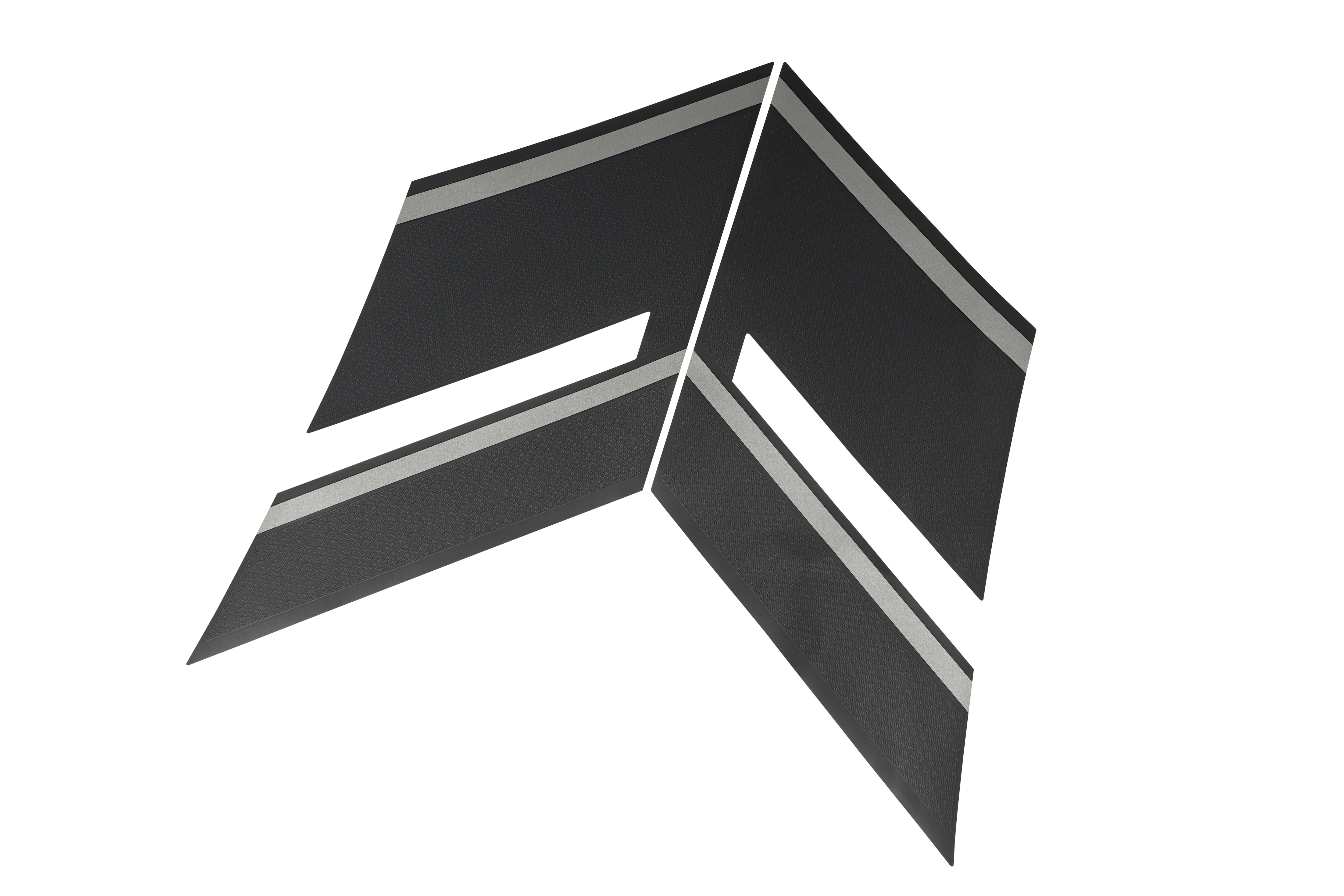 Front Fender Decal Package in Matte Black Vinyl with Silver Accents