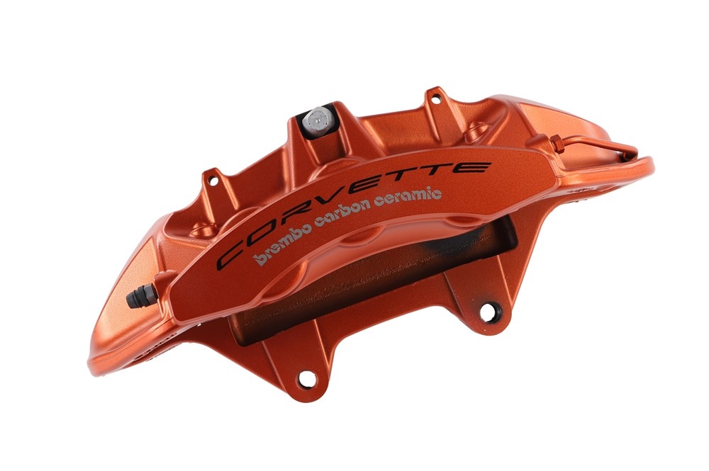 GM Genuine Parts Edge Orange Metallic Front Driver Side Brake Caliper without Brake Pads or Bracket