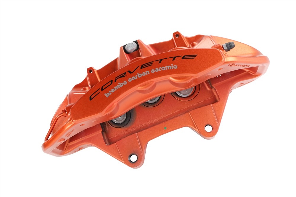 GM Genuine Parts Edge Orange Metallic Front Passenger Side Brake Caliper without Brake Pads or Bracket