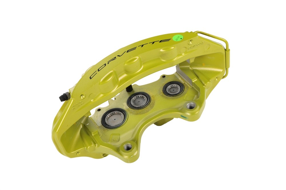 GM Genuine Parts Edge Red Metallic Front Driver Side Brake Caliper without Pads And Bracket