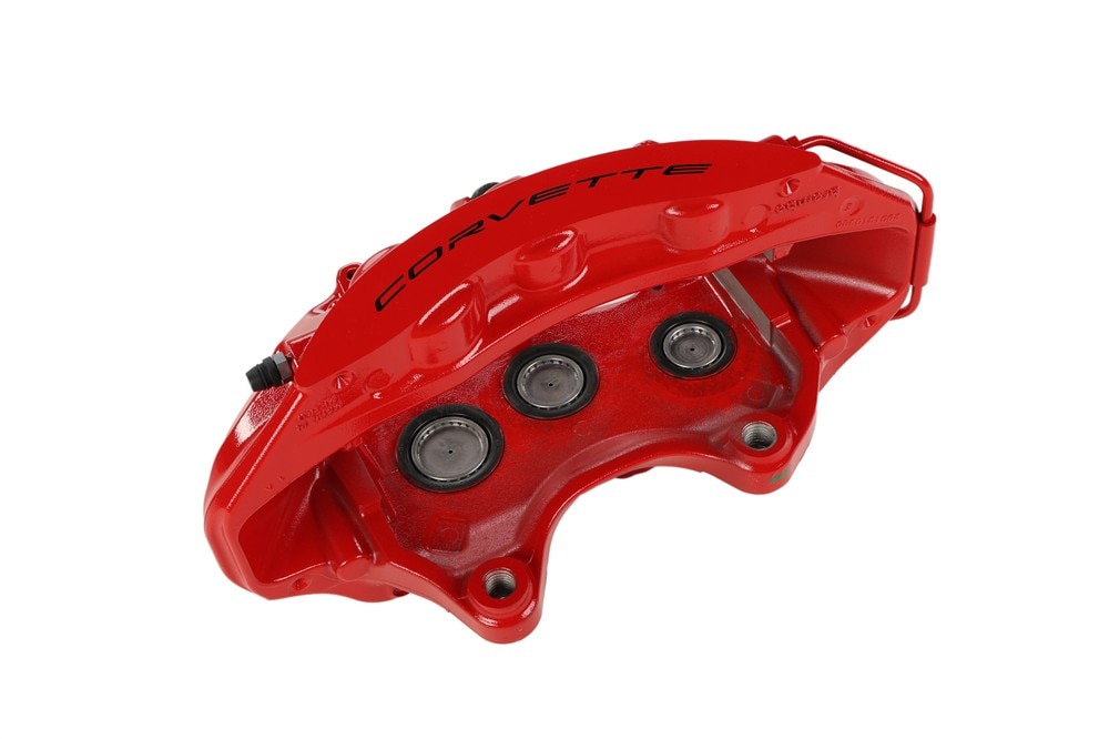 GM Genuine Parts Torch Red Front Driver Side Brake Caliper without Pads And Bracket