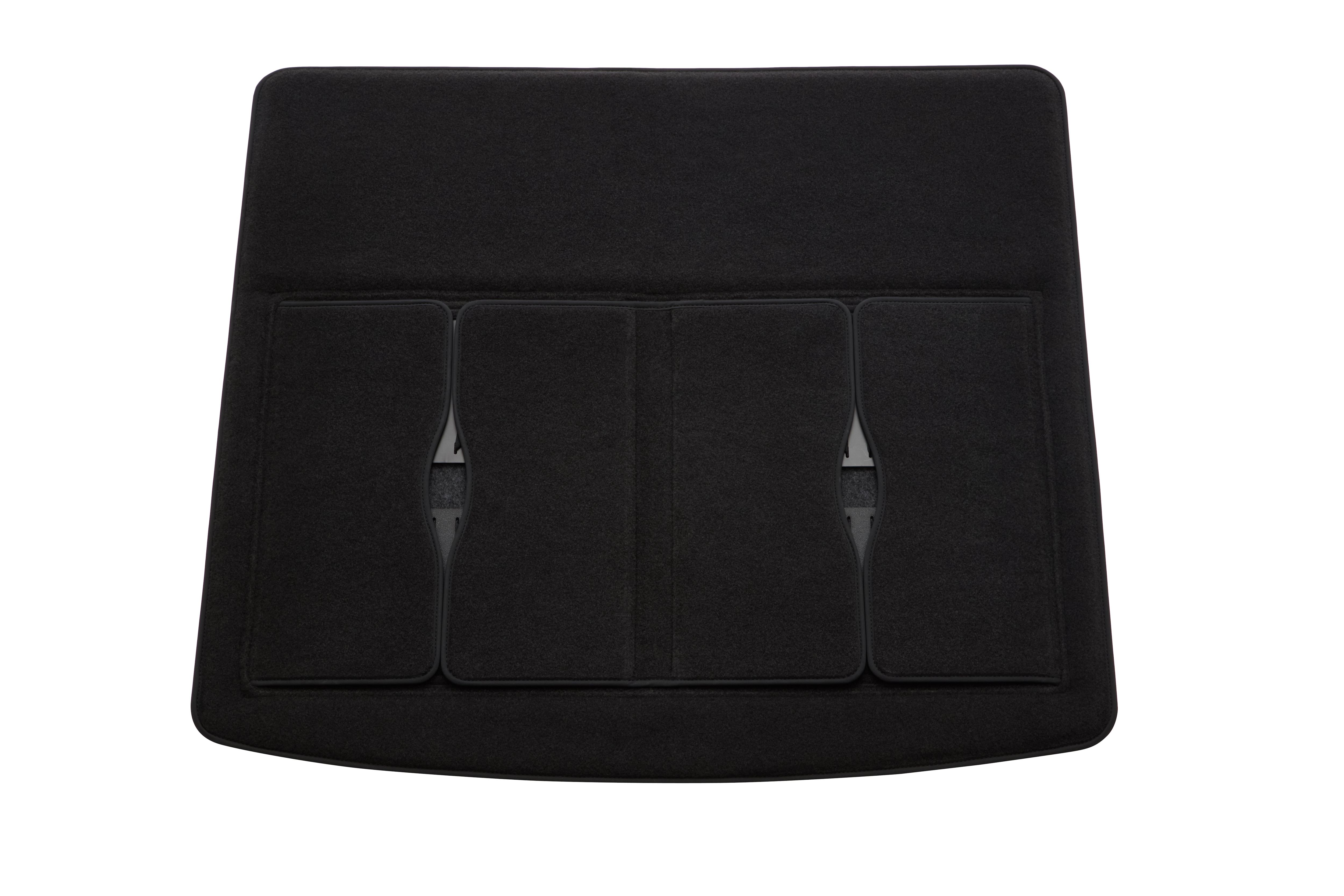 Premium Carpeted Cargo Area Mat in Jet Black with Integrated Cargo Bins
