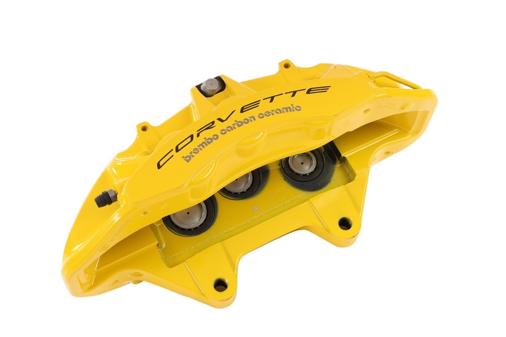 GM Genuine Parts Velocity Yellow Front Driver Side Brake Caliper without Brake Pads and Bracket