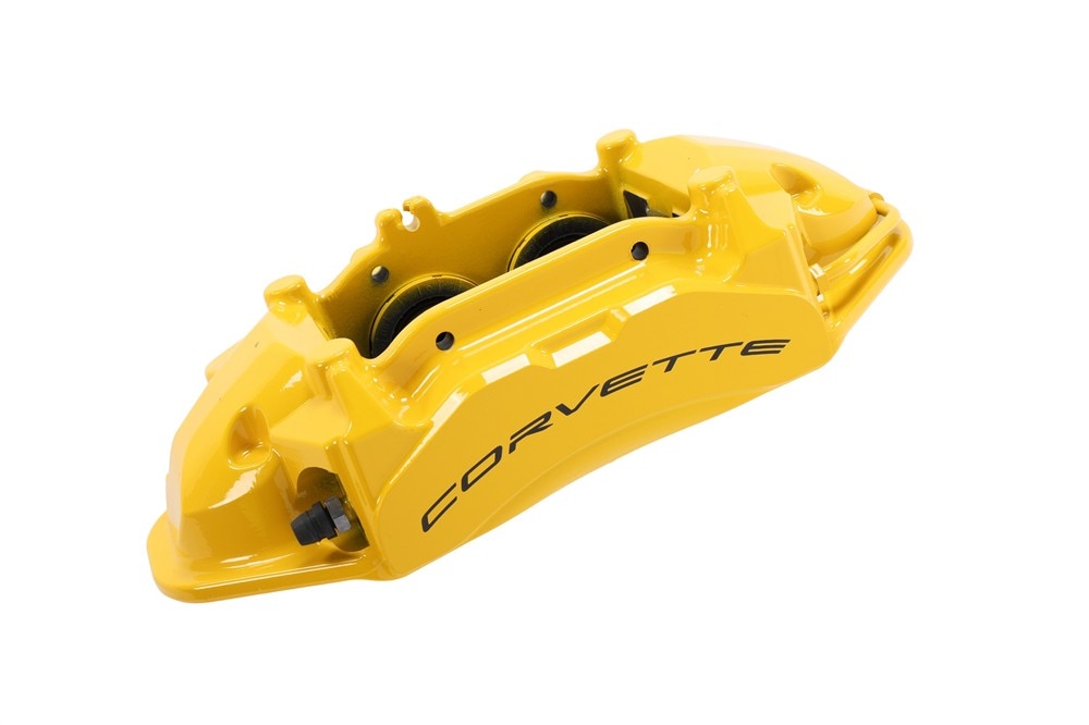 GM Genuine Parts Velocity Yellow Rear Passenger Side Brake Caliper without Brake Pads and Bracket