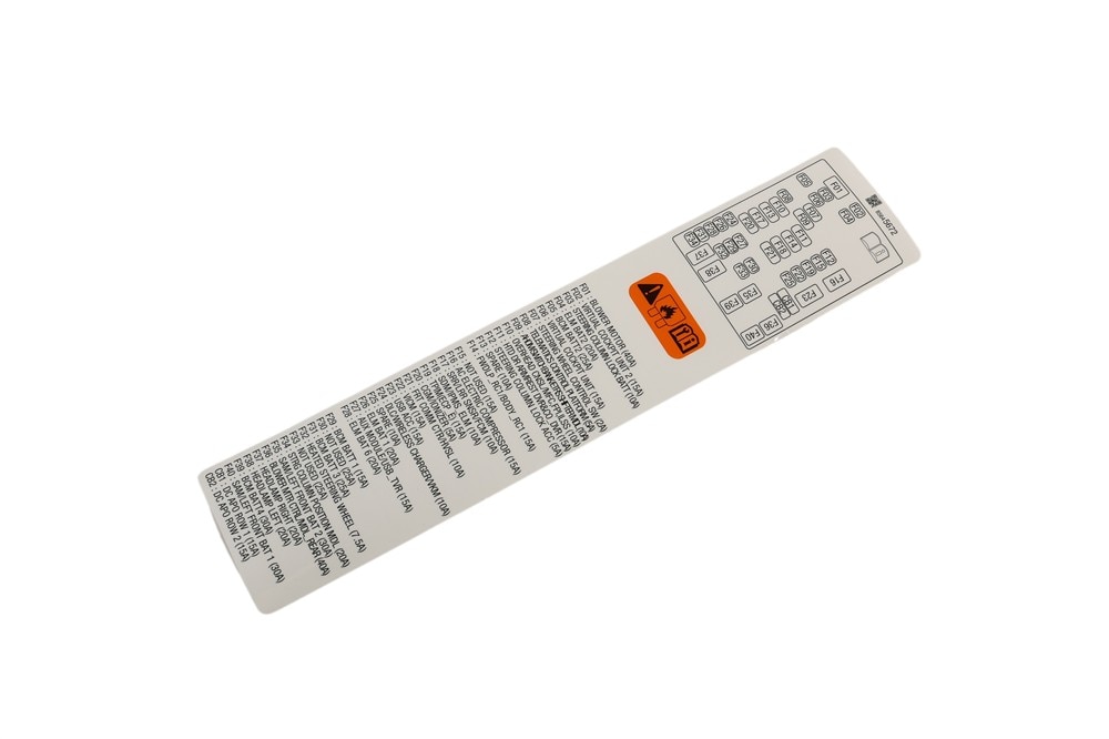 GM Genuine Parts Fuse Block Label