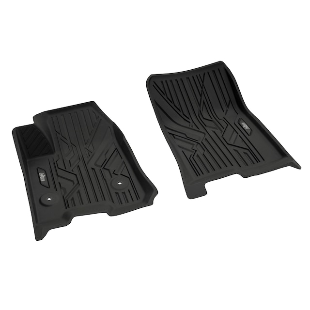 First-Row Premium All-Weather Floor Liners in Jet Black with Bison Logo