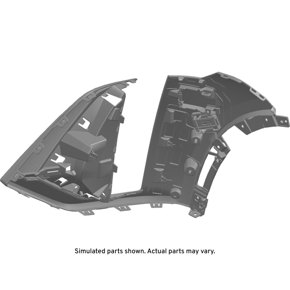 GM Genuine Parts Service Primer Front Passengers Side Bumper Upper Fascia