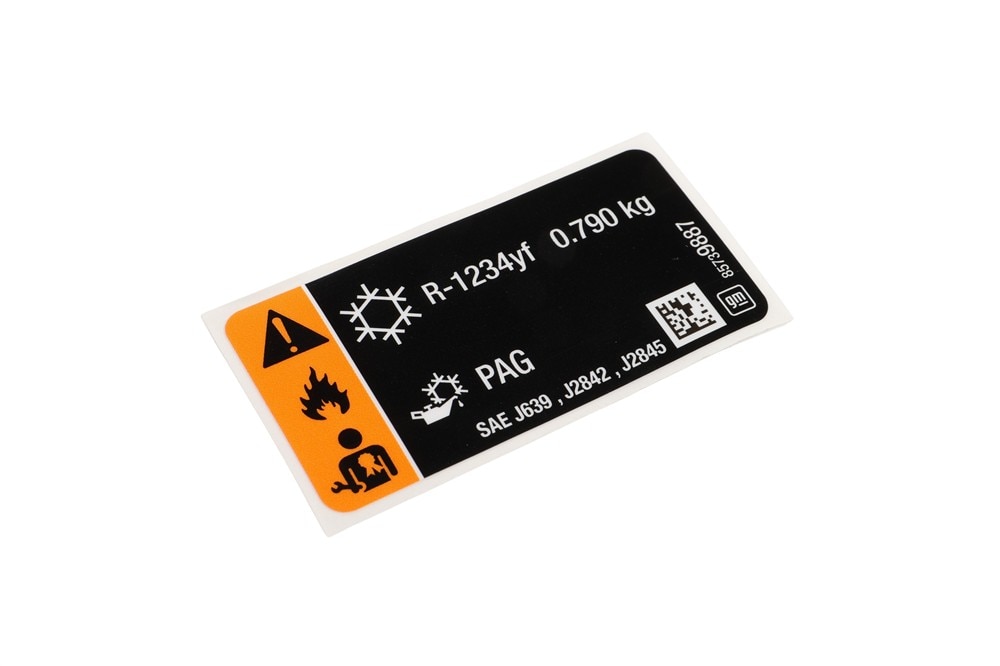 GM Genuine Parts Air Transfer Conditioning Refrigerant Charging Label