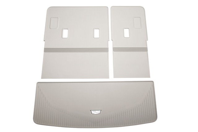 First-Row Premium All-Weather Floor Mats in Whisper Beige with Cadillac ...