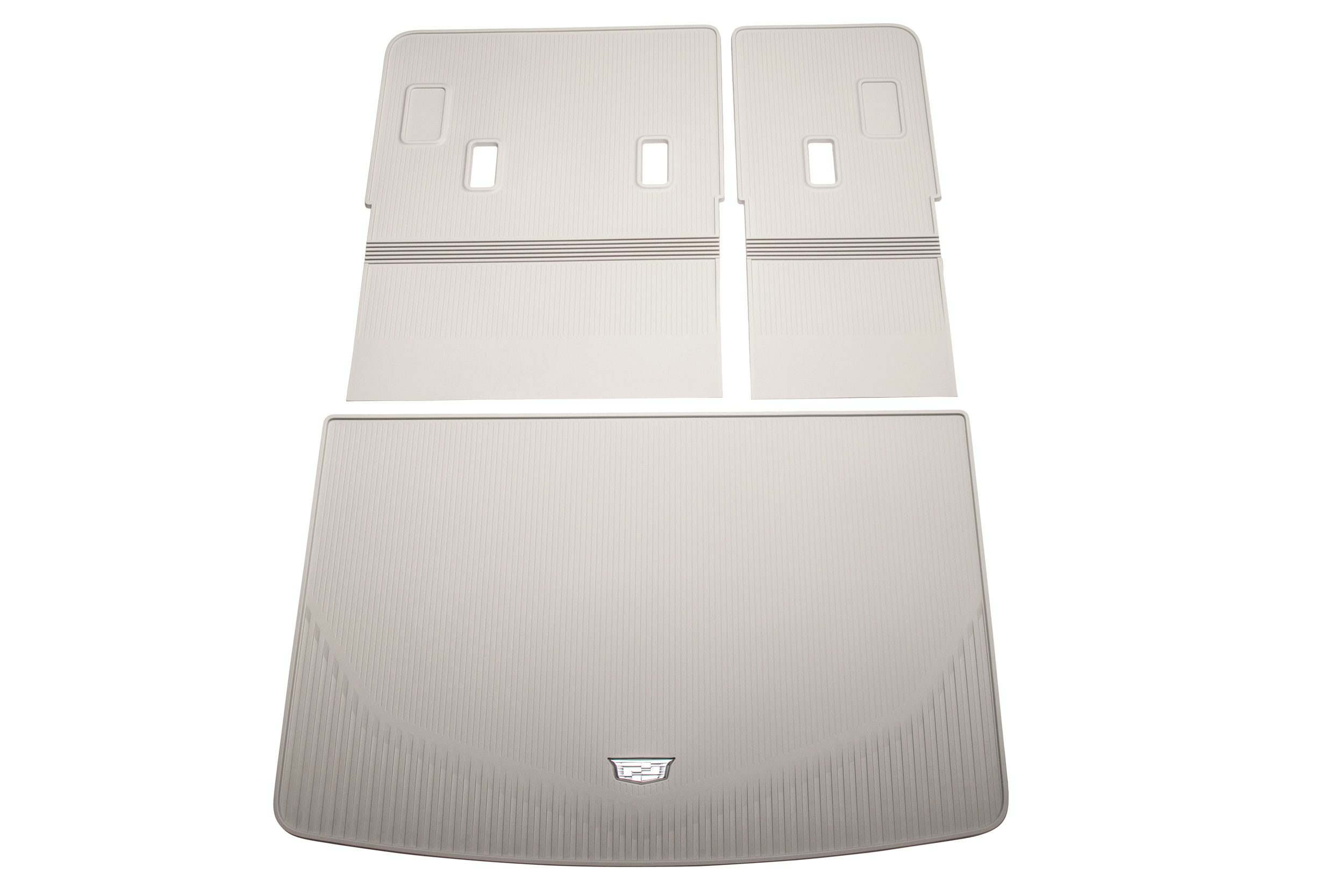 Integrated Cargo Liner in Whisper Beige with Cadillac Logo