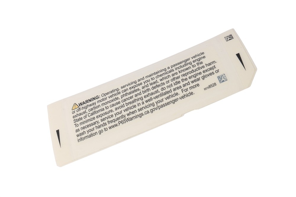GM Genuine Parts Chemical Exposure Wiring Label