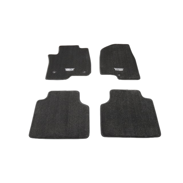 First- and Second-Row Carpeted Floor Mats in Jet Black with Cadillac Logo