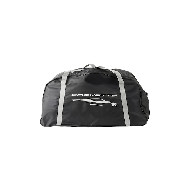 Premium ZR1 Indoor Car Cover in Black with Crossed Flags Logo (for ZR1 Carbon Fiber Aero Package)
