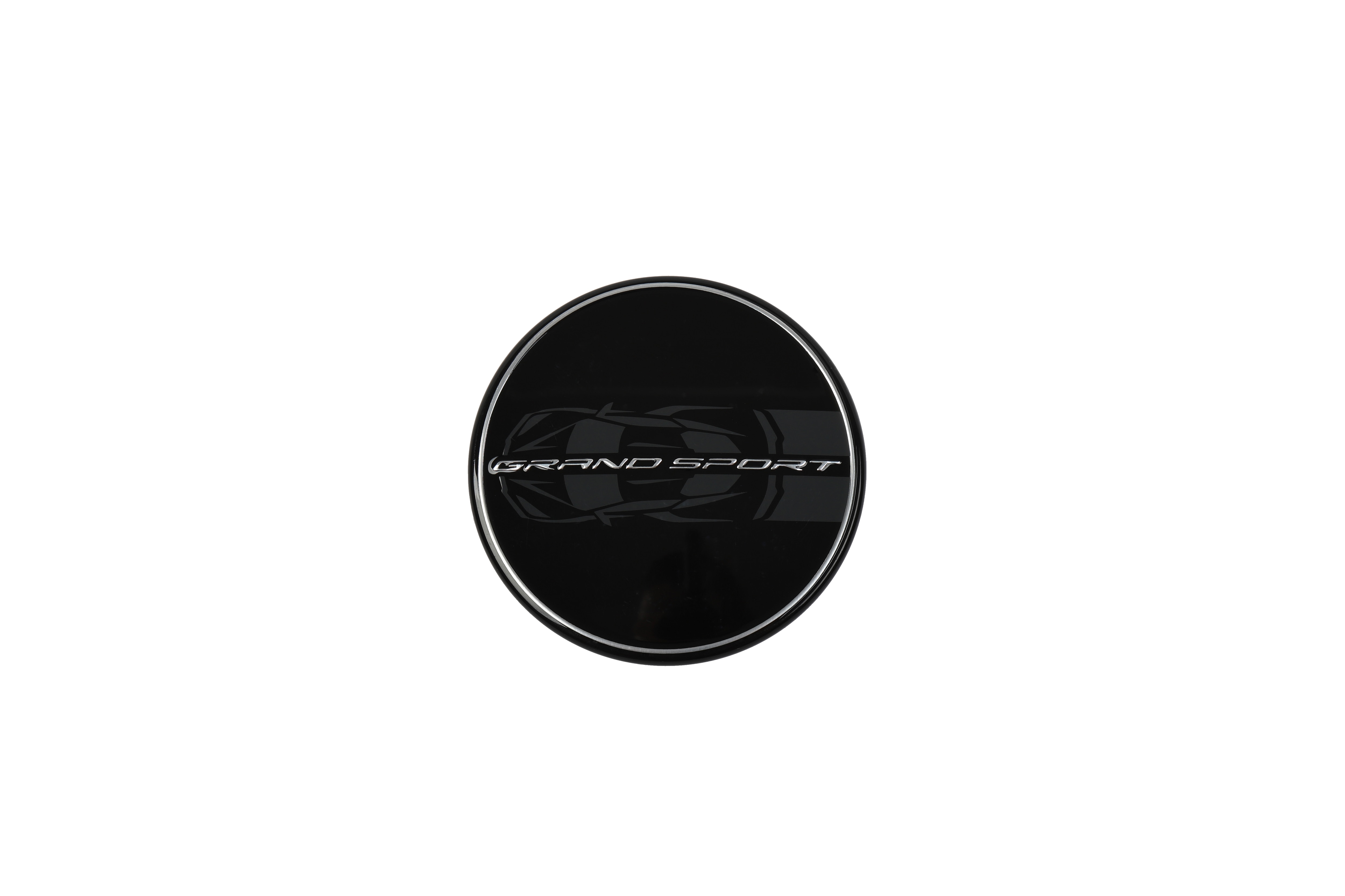 Center Cap in Black with Grand Sport Script and Corvette Silhouette