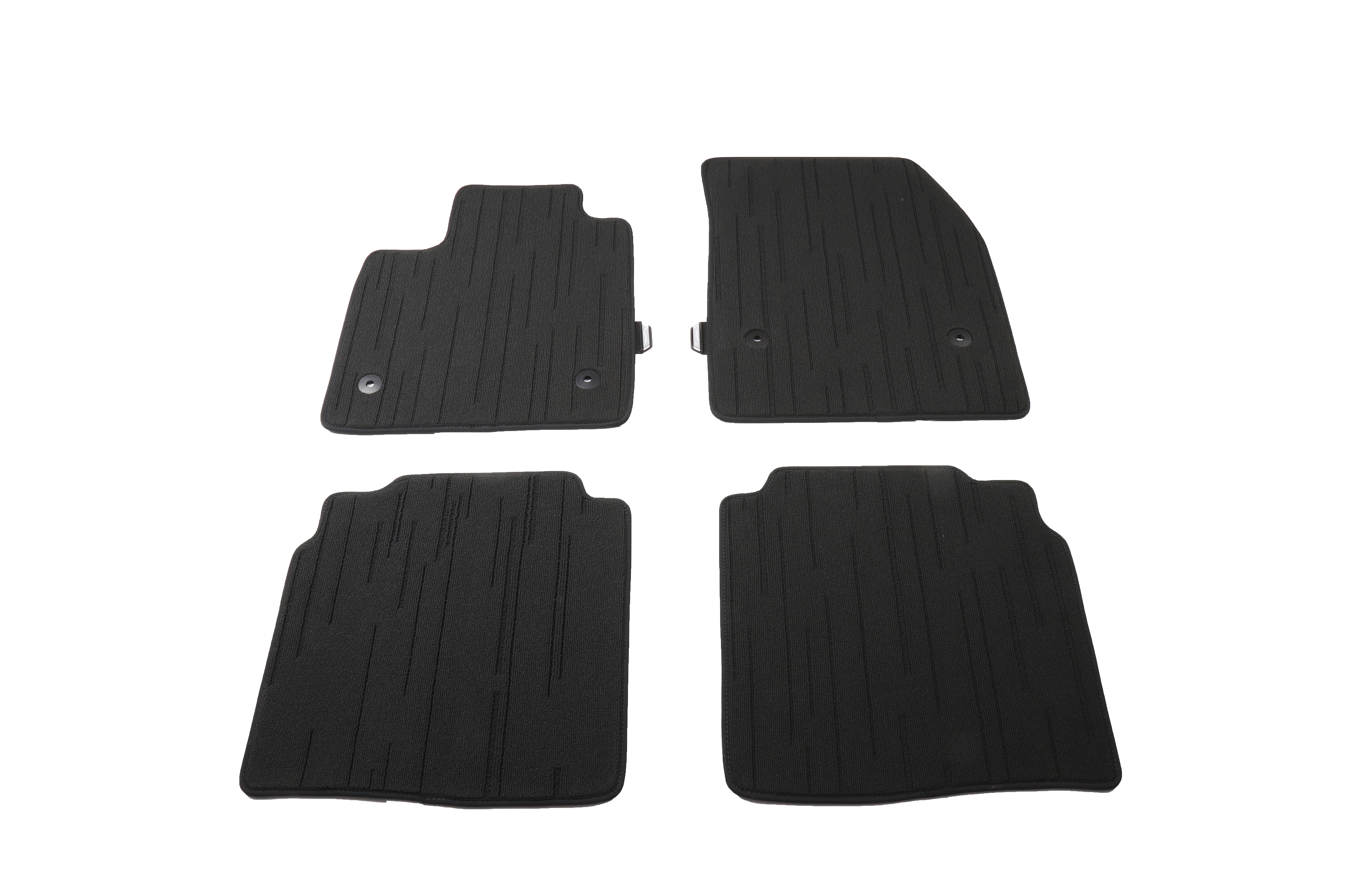 First- and Second-Row Premium Carpeted Floor Mats in Noir with Cadillac Script