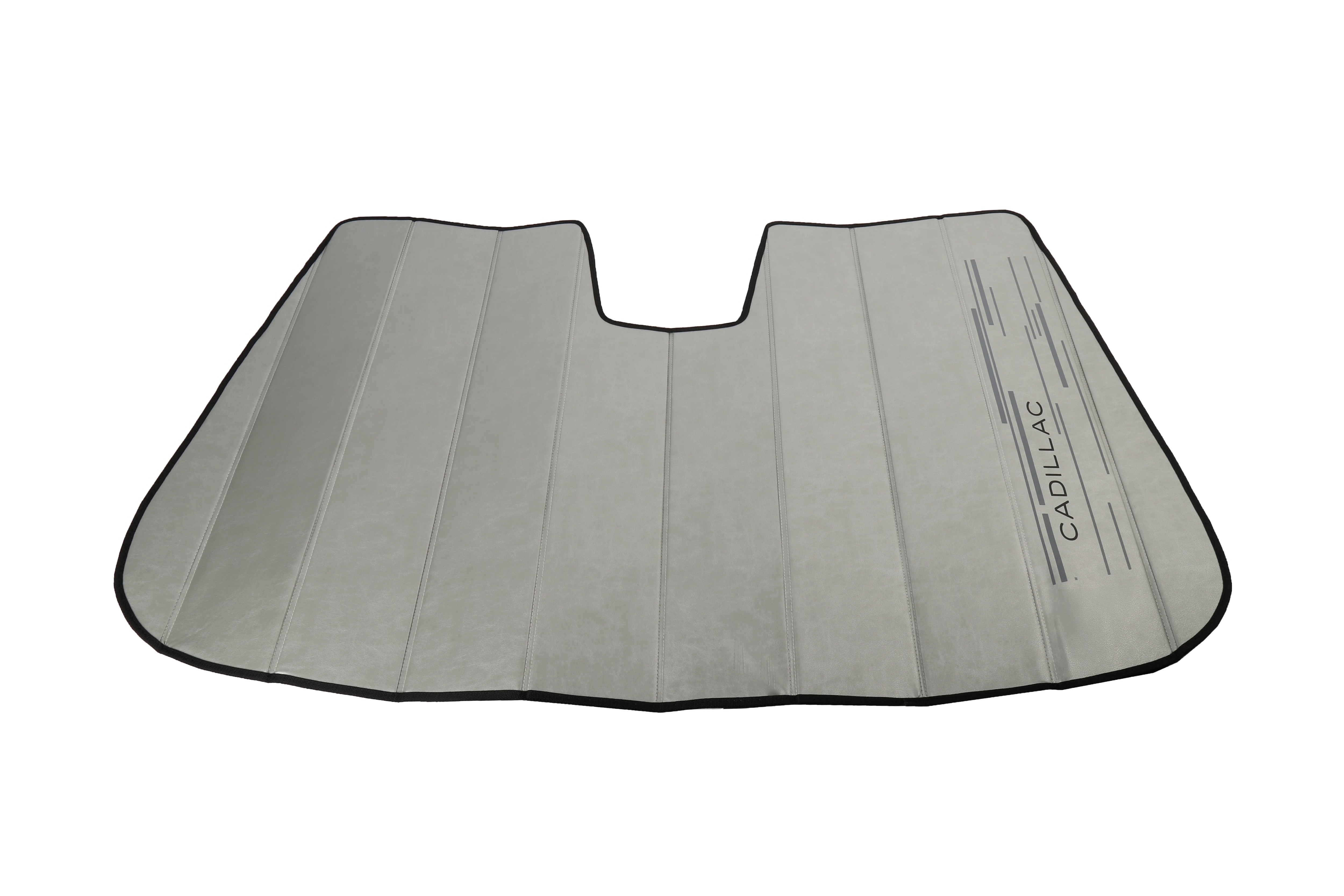 Front Reflective Windshield Sunshade Package in Gray with Dark Cadillac Script