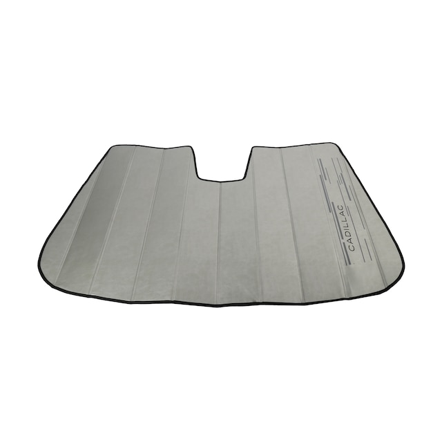 Front Reflective Windshield Sunshade Package in Gray with Dark Cadillac Script