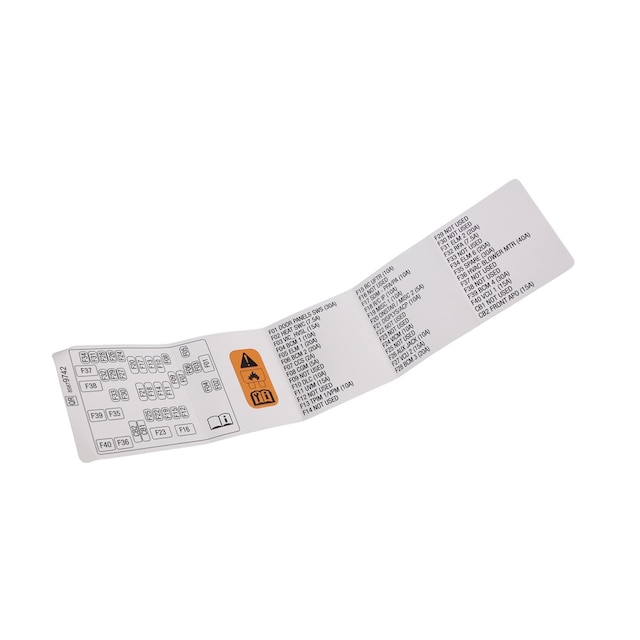 GM Genuine Parts Passenger Side Fuse Block Label