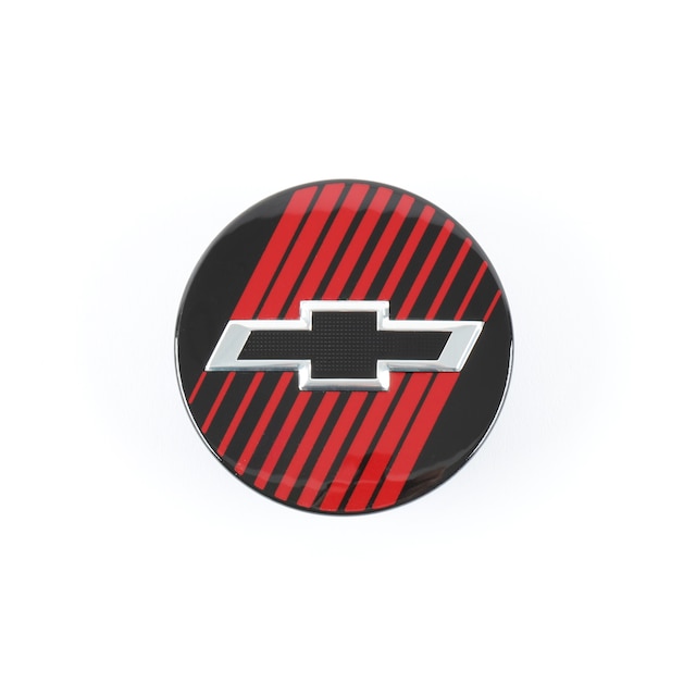 Center Cap in Black with Red Accents and Black Bowtie Logo
