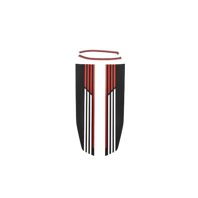 Hood and Mirror Decal Package in Black with Red Accents
