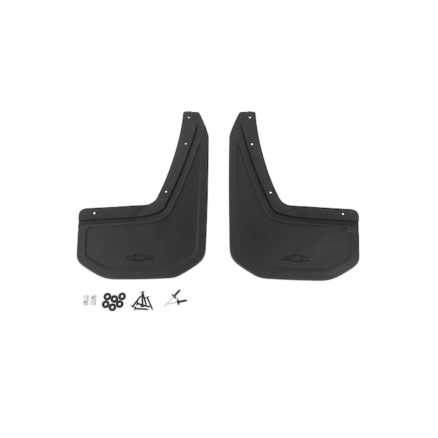 Rear Flat Splash Guards in Black with Bowtie Logo