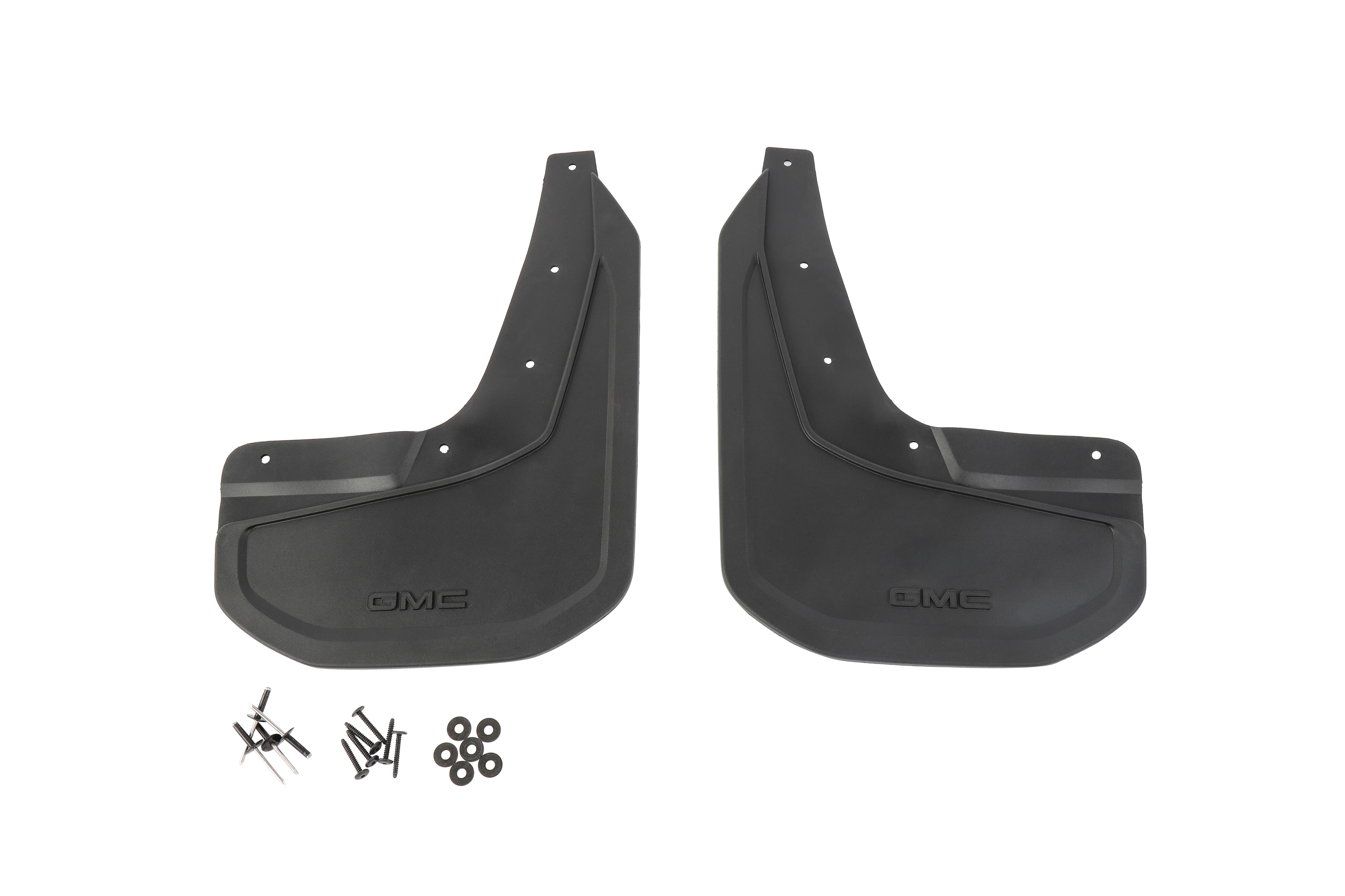 Rear Flat Splash Guards Molded in Black with GMC Logo
