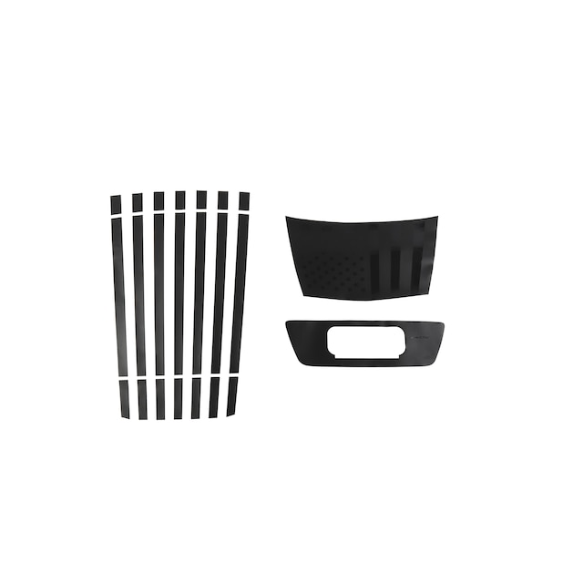 Hood and Roof American Flag Decal Package in Black with ZR1X Logo (for Corvette ZR1X Coupe)