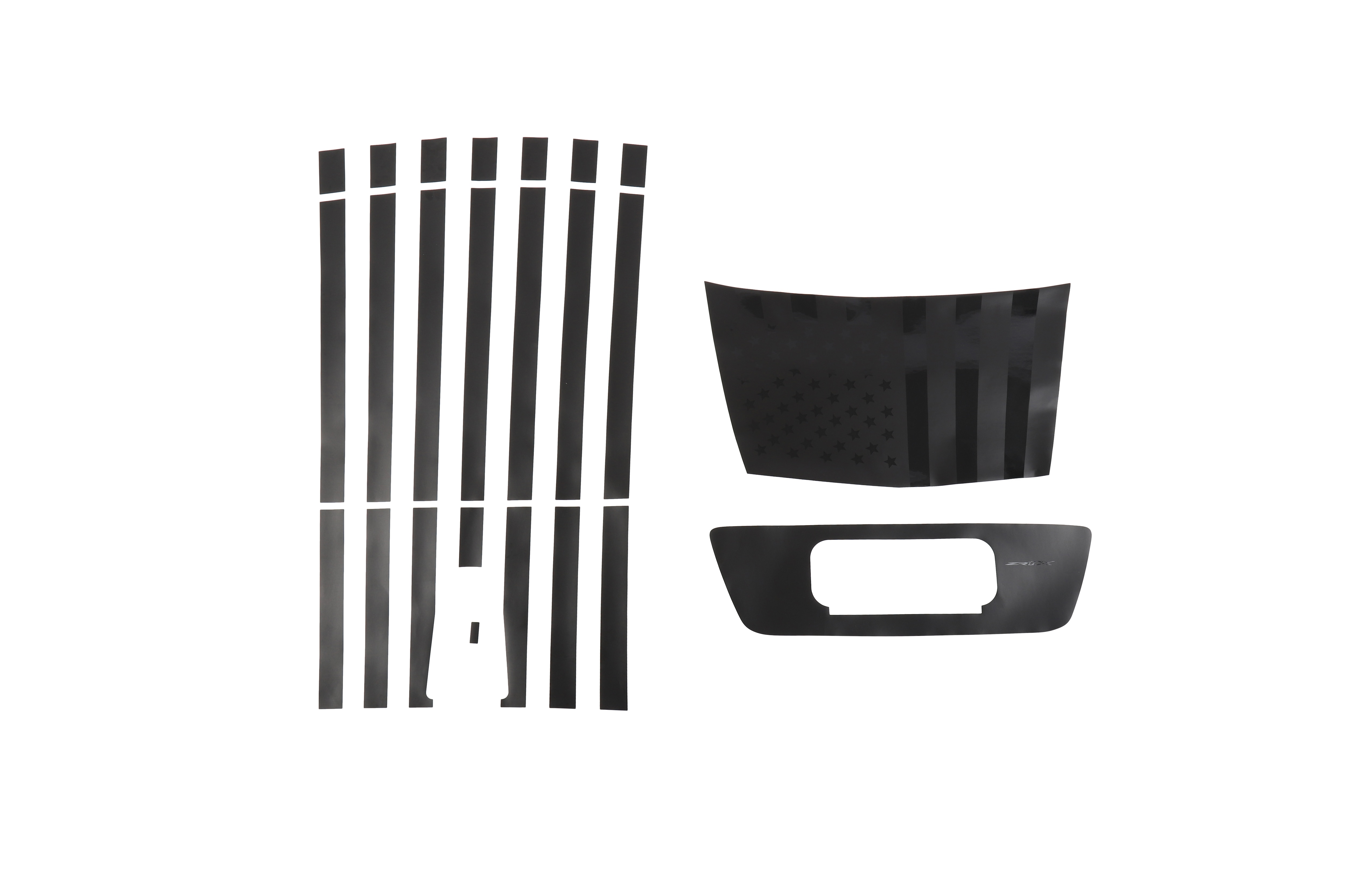 Hood and Roof American Flag Decal Package in Black with ZR1X Logo (for Corvette ZR1X Convertible)