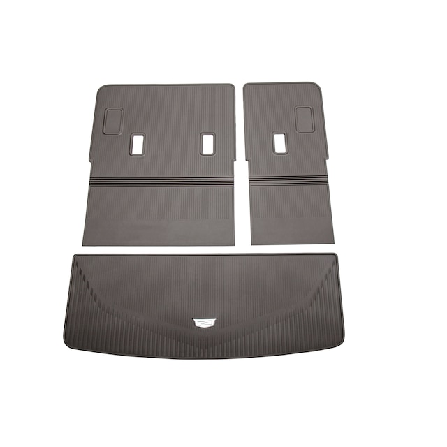 Integrated Cargo Liner in Very Dark Atmosphere with Cadillac Logo