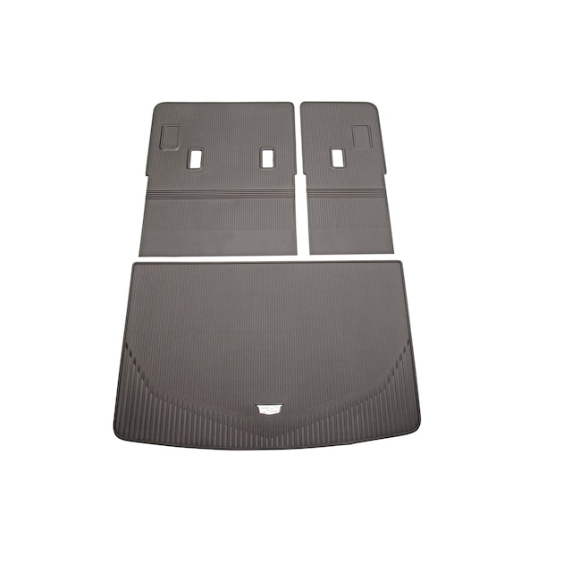 Integrated Cargo Liner in Very Dark Atmosphere with Cadillac Logo