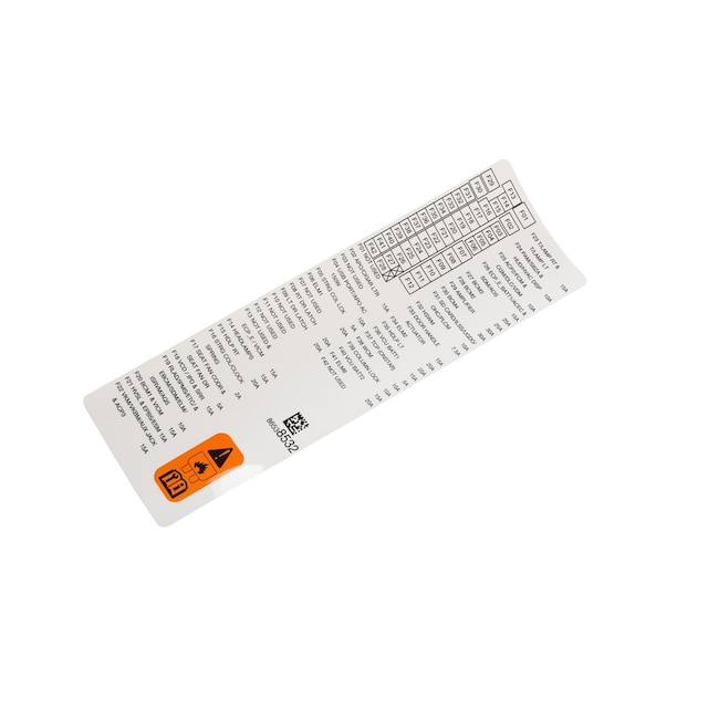 GM Genuine Parts Instrument Panel Wiring Harness Fuse Block Identification Label
