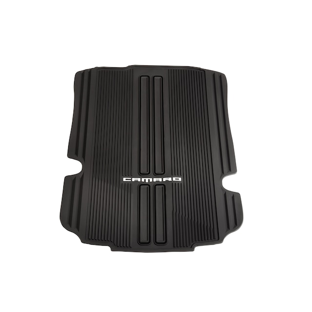 Premium All-Weather Cargo Area Mat in Jet Black with Camaro Script (for Coupe Models)