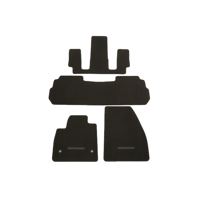 First-, Second- and Third-Row Premium Carpeted Floor Mats in Light Shale with Denali Script (for Models with Second-Row Captain's Chairs)