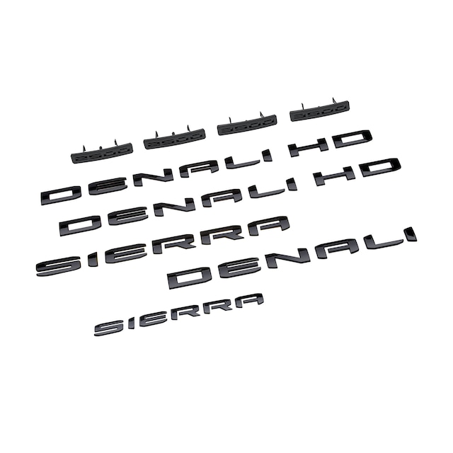 Sierra HD Denali Emblems in Black