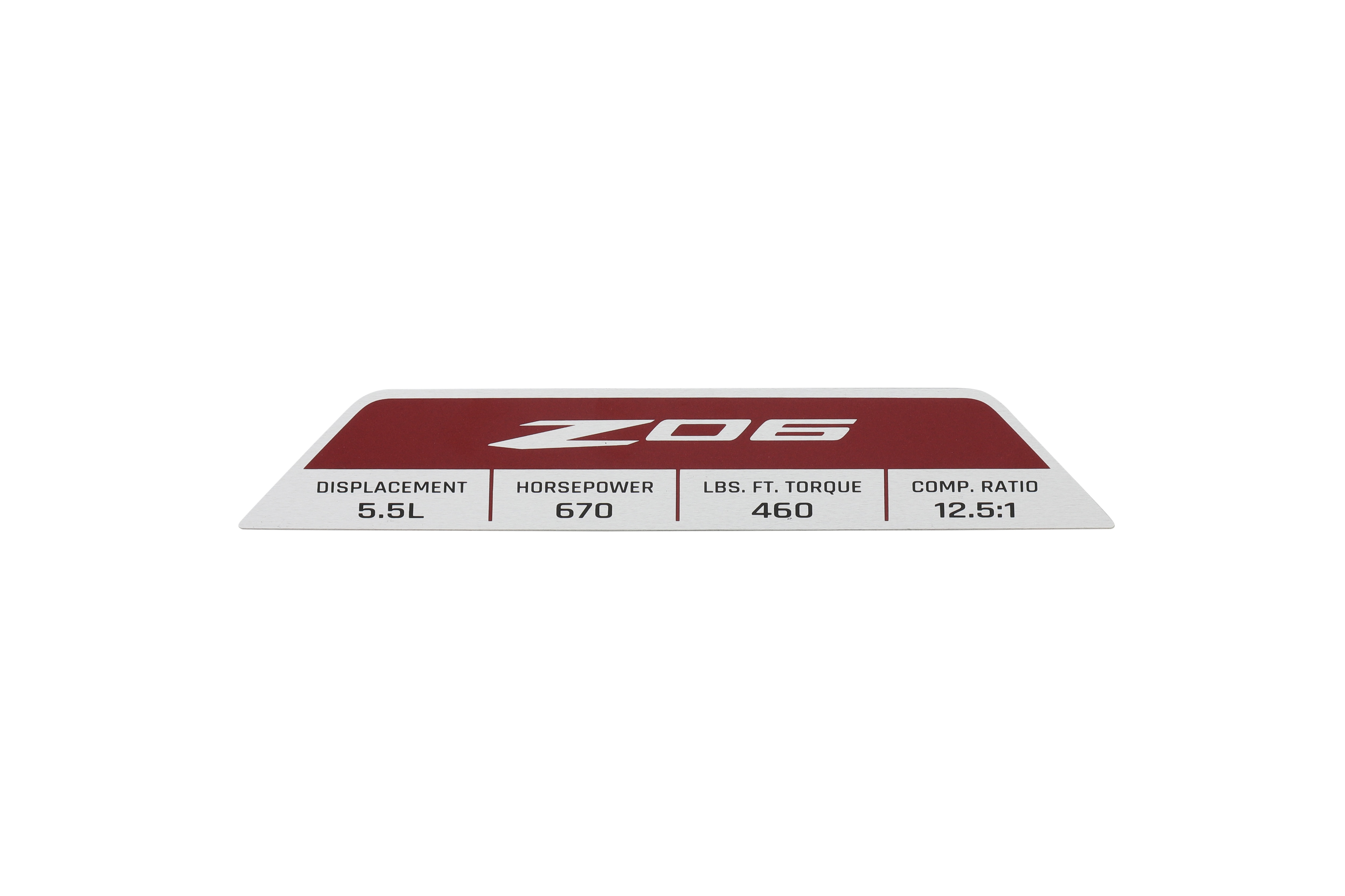 Engine Specification Plaque for Z06 | 87818062 | Chevrolet Accessories