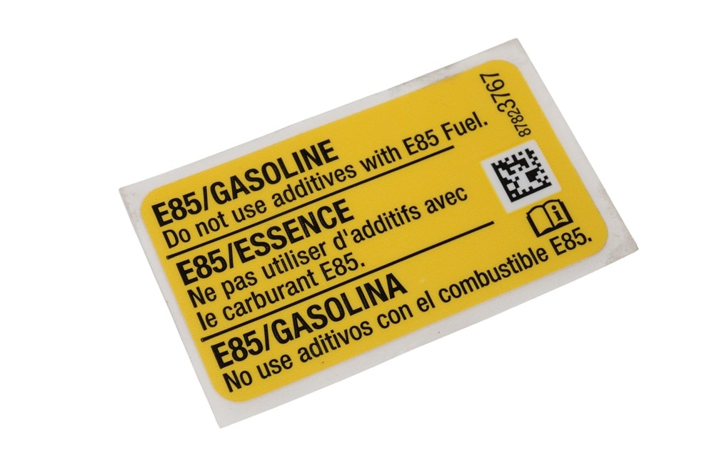 GM Genuine Parts Fuel Recommendation and Fuel Cap Information Label