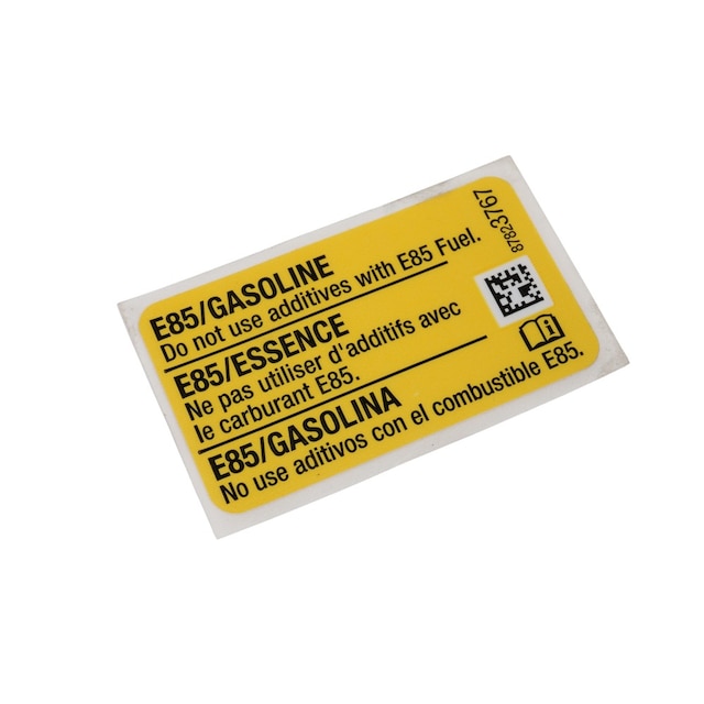 GM Genuine Parts Fuel Recommendation and Fuel Cap Information Label