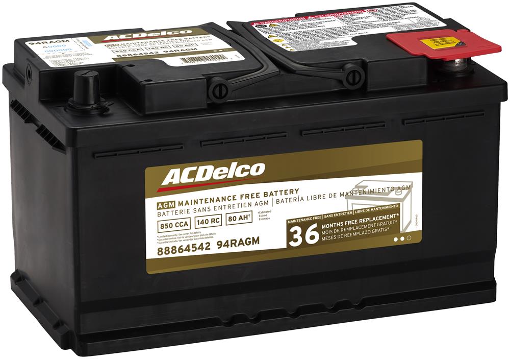 Cadillac ACDelco Gold 36 Month Warranty AGM BCI Group 94R Battery