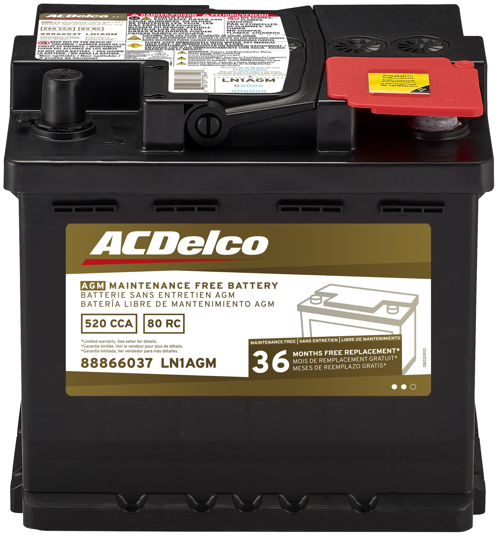 バッテリー　LN1 acdelco ACDelco欧州車用（ミニクーパー、フォルクスワーゲンクロス） LN1