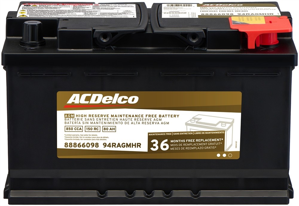 ACDelco Gold 36 Month Warranty High Reserve AGM BCI Group 94R Battery