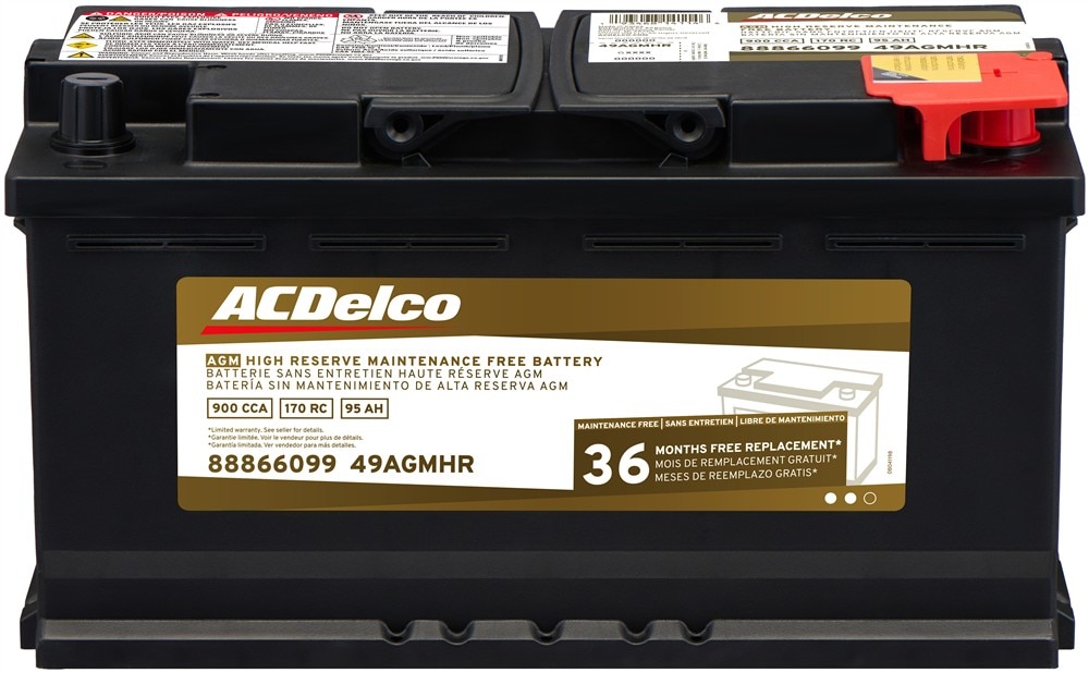 ACDelco Gold 36 Month Warranty High Reserve AGM BCI Group 49 Battery