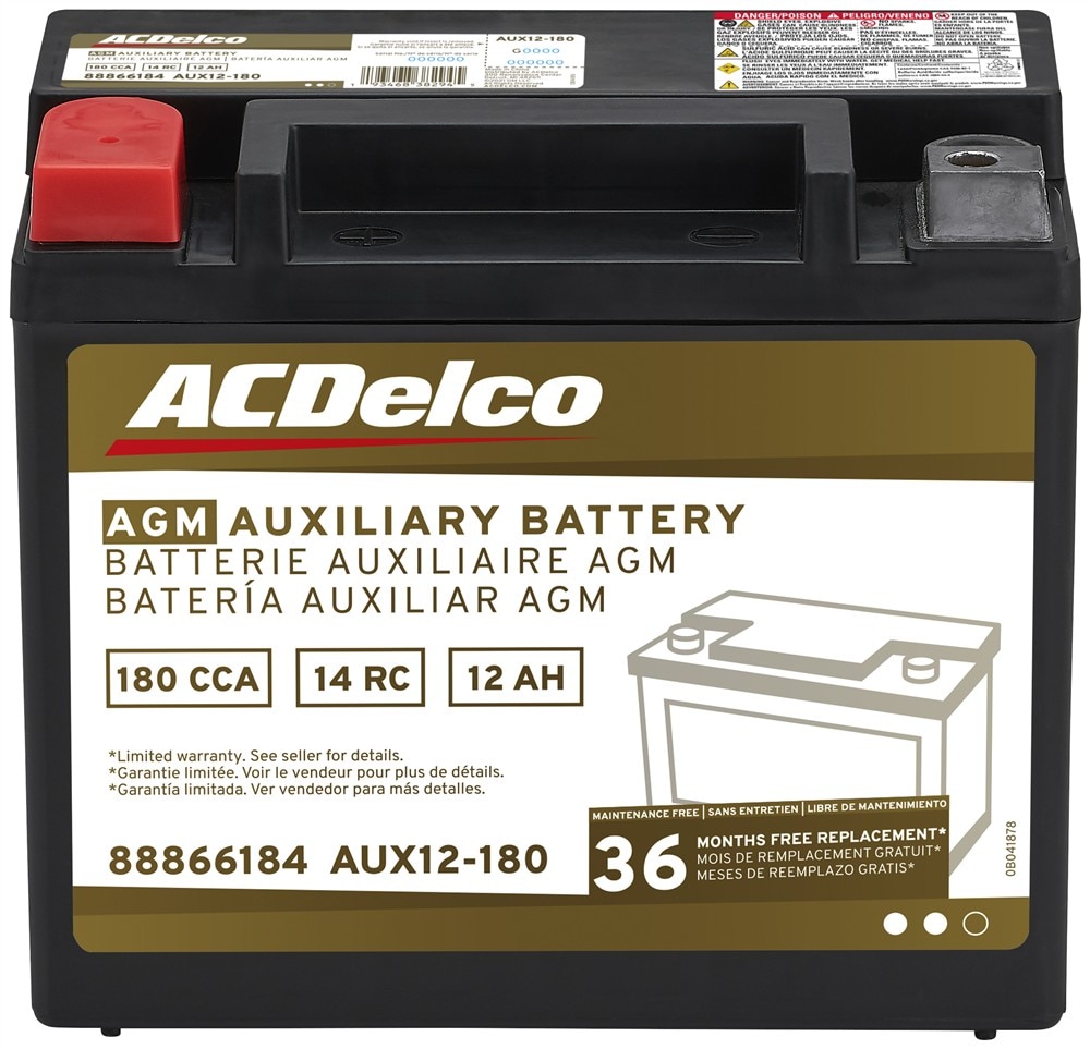ACDelco Gold 36 Month Warranty Auxiliary AGM 190 CCA Battery