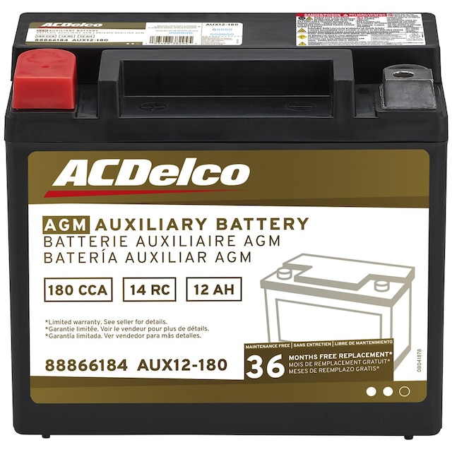 ACDelco Gold 36 Month Warranty Auxiliary AGM 190 CCA Battery
