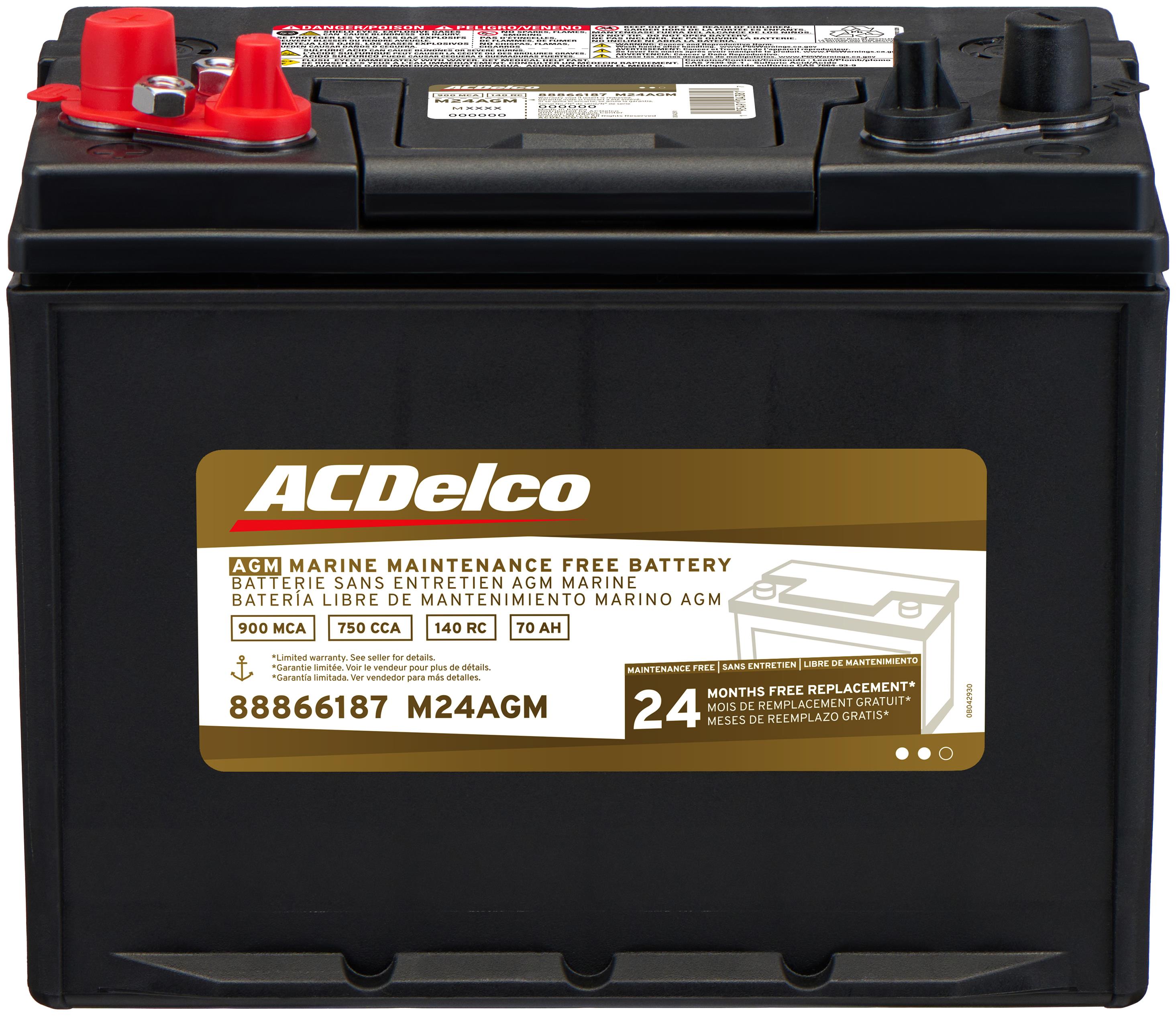 BBCO2点 ACDelco Gold 24 Month Warranty Marine AGM BCI Group 24
