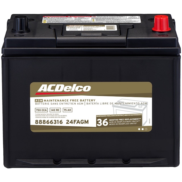 ACDelco Gold 36 Month Warranty AGM BCI Group 24F Battery