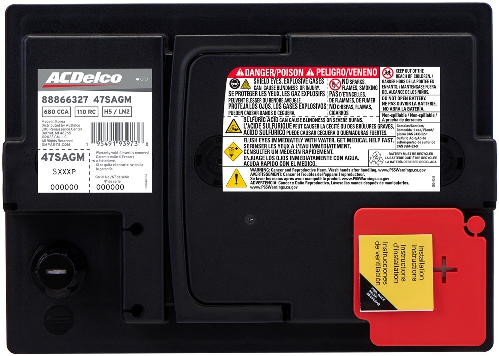 ACDelco Silver 24 Month Warranty AGM BCI Group 47 Battery