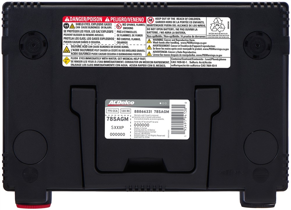 ACDelco Silver 24 Month Warranty AGM BCI Group 78 Battery